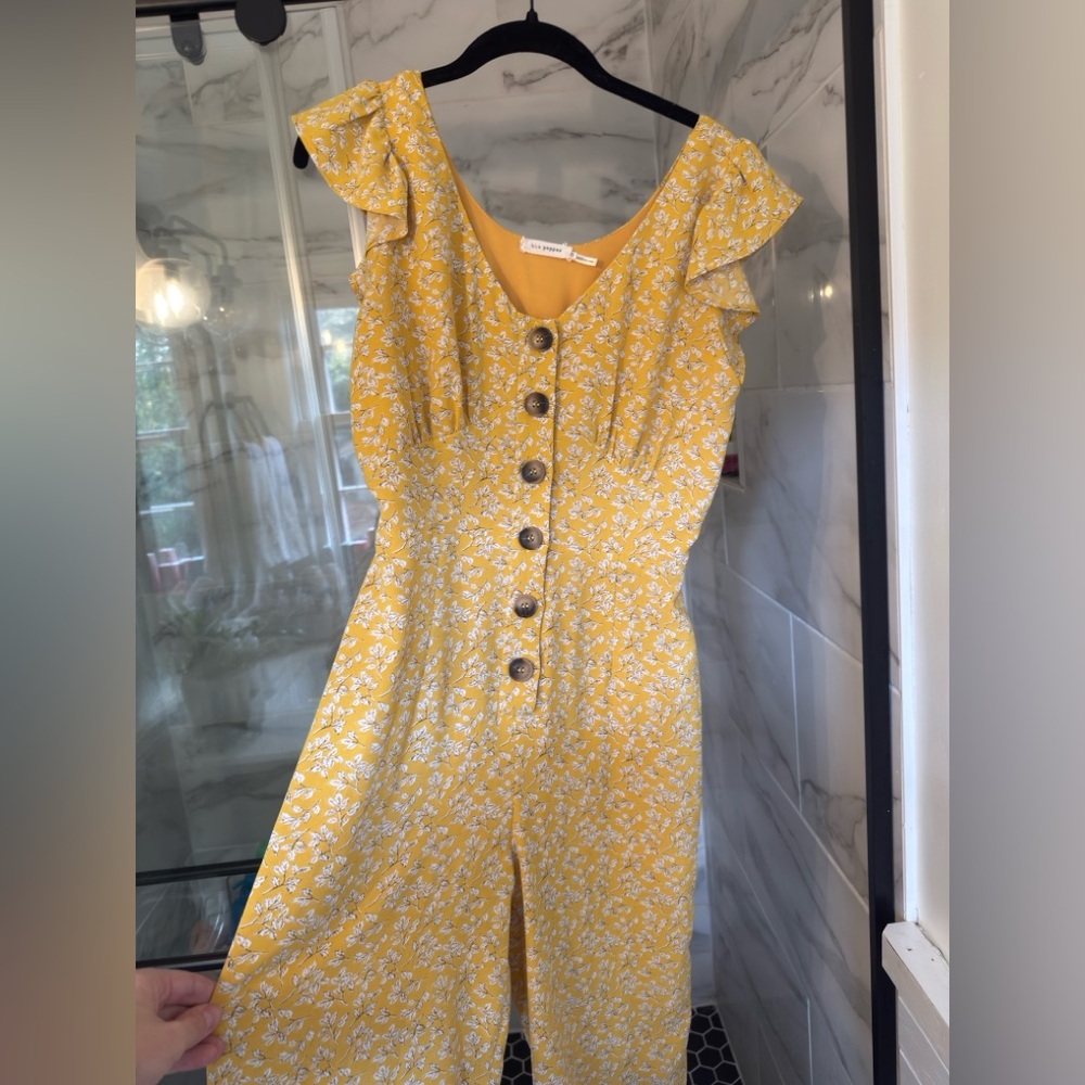 Blu Pepper Yellow floral jumpsuit in Small
